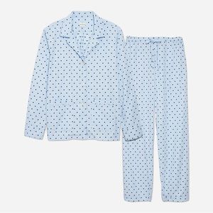 THE SLEEP CODE POLKA DOT COTTON LONG PJ SET